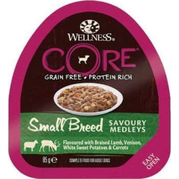  Wellness CORE  Dog Wet Food Grain Free, with Lamb, Venison, White Sweet Potatoes and Carrots 85g 