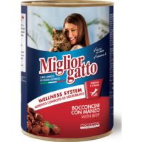 Miglior Gatoo Chunks with Beef Cat Wet Food  405g