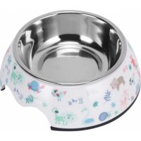 Melamine Animal Pattern Stainless Steel bowl with anti-slip circle on the bottom,Volume:160 ml,Size:12*12*4.5 cm